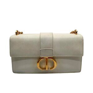 Christian Dior Chalk Leather 30 Montaigne East West Shoulder Bag